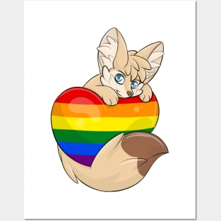 LGBTQIA Heart Flag - Fennec Fox Posters and Art